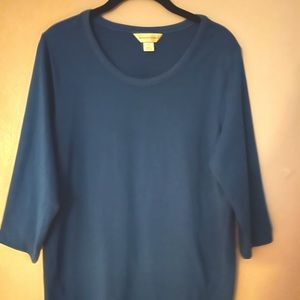 Christopher & Banks sweater 3/4 length sleeves, 6 decorative buttons on front.